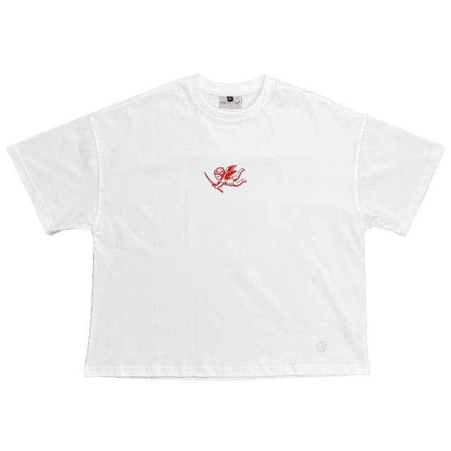 T-shirt Cherubino Giapponese bianca
