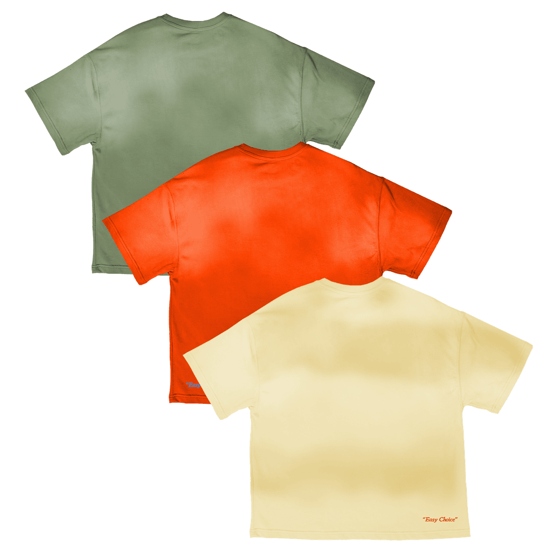 24/7 pack 3 MAGLIE crema/arancione/verde militare