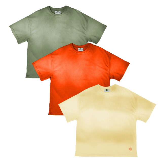 24/7 pack 3 MAGLIE crema/arancione/verde militare